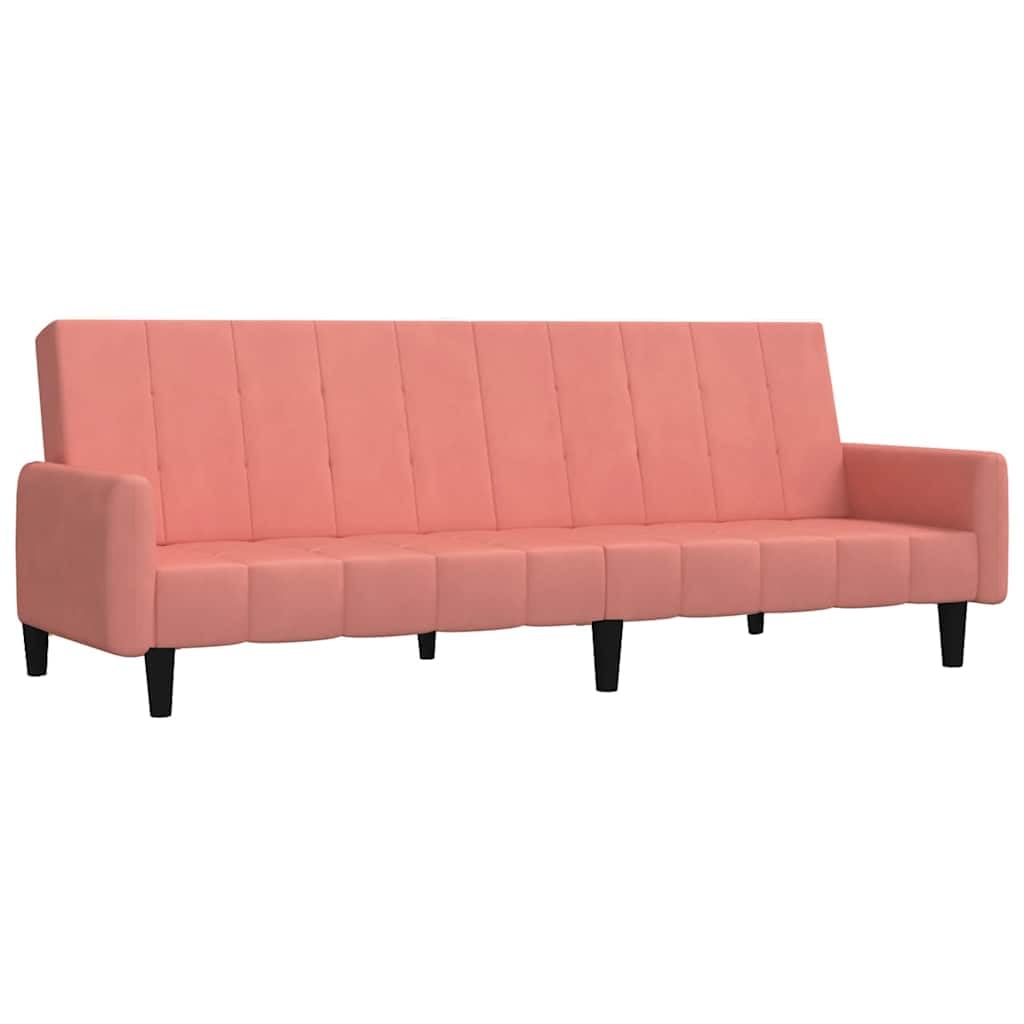 Sofá moderno de 2 plazas de terciopelo rosa con acabados de alta gama