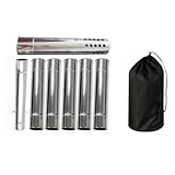 Kit de chimenea de estufa de leña para camping, 7 unidades, 30 cm x 6 cm, tubos de humo de acero inoxidable con parachispas, para estufas de tienda de campaña y uso al aire libre