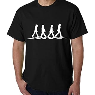 Ebxwo T-shirt classique The Beatles Abbey Road Crosswalk pour homme - Les Beatles, Paul McCartney, John Lennon, RIngo Starr, George Harrison