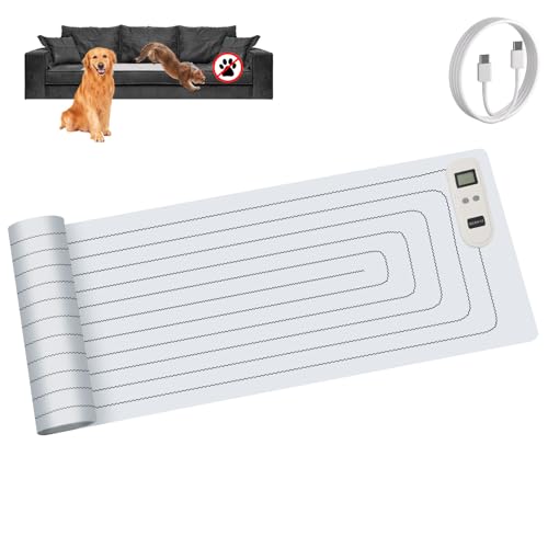 SEERWAY Pet Shock Mat for Dogs & Cats 60x12 Rechargeable Electric Training Mat to Keep Pets Off Couch Bed Kitchen Counter Furniture with Adjustable Shock Levels