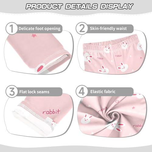 Cute Little Cartoon Rabbits Girls Leggings Soft Comfortable Athletic Leggings Dancing Pants for 4-10 Years3