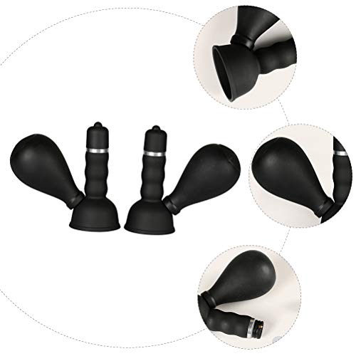 Sanyam Electric Vibrating Nipple Sucker Breast Massager Silicone Breast Pump For Women Pleasure Couple Funny 2 Pcs, Transparent, 8.4X3.5Cm #TOP2