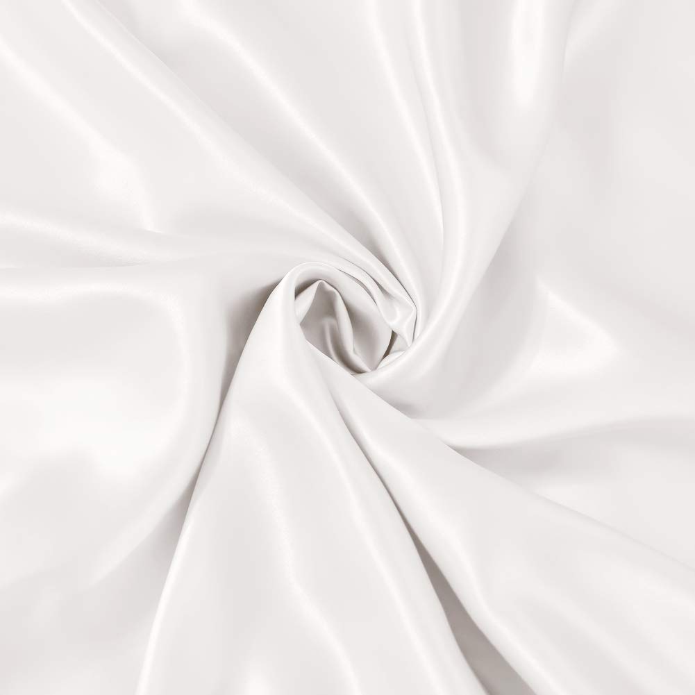 THXSILK Funda de almohada de seda de 25 Momme para cabello y piel, funda de almohada de seda de morera, hipoalergénica con cremallera oculta, seda pura en ambos lados… (blanco, 45 x 45 cm)