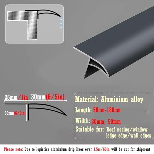Protège-nez étanche éliminant les coulures sur façade - Lot de 3 profilés gouttière 140 cm - 3