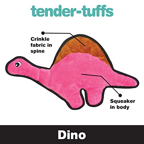 Juguete para perro dinosaurio rosa resistente con sonido miniatura 4
