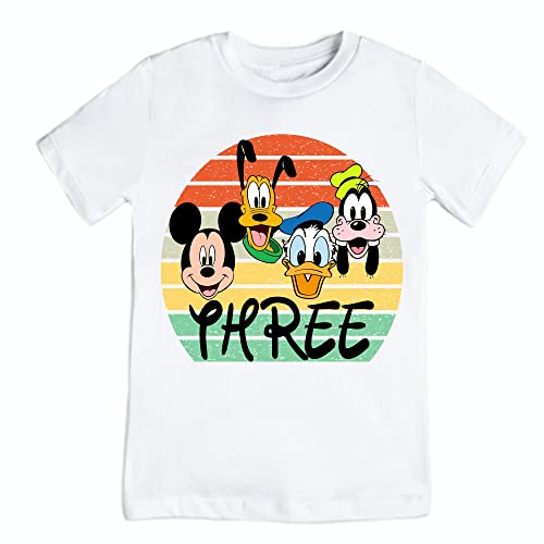 Three birthday shirt Mickey third birthday shirt magical kingdom birthday outfit Mickey duck 3rd birthday shirt top