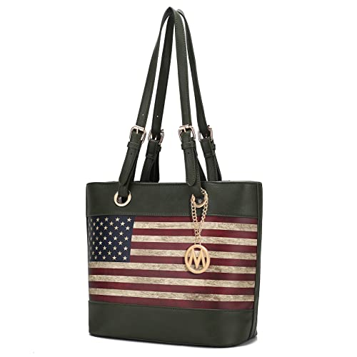 Image of MKF Collection USA Tote Shoulder Bag for Women Vegan Leather Patriotic Handbag, Lady American Flag Satchel Purse by Mia K