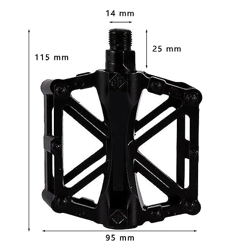 Winlauyet Bicycle Cycling Bike Pedals 9/16" With Sealed Anti-Slip Durable For Universal BMX Mountain Bike Road Bike Trekking Bike (Black) - Image 2