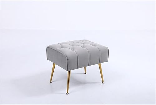 Miniatura 3 de Devion Furniture Silla decorativa tapizada de terciopelo de 29 pulgadas de ancho con cojín cuadrado y otomana en acabado gris y dorado