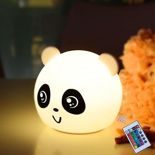 CELIVESGG Night Light Panda 7 Colors LED Nursery Night