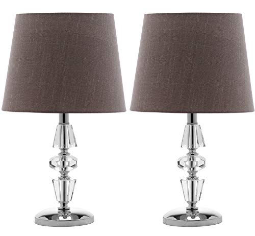Set de 2 lámparas de mesa Crescendo cristal y pantalla gris