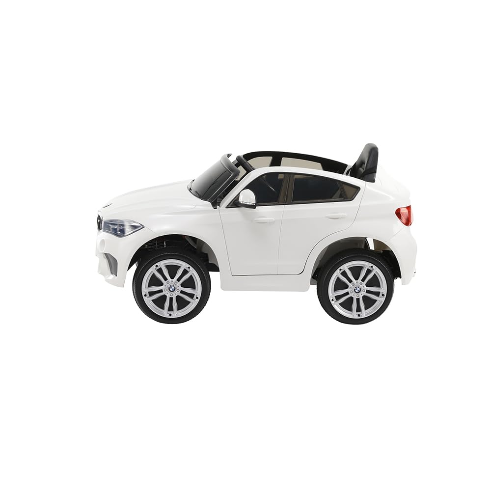 Auto elettrica Bmw x6M bianca per bambini, telecomando per genitore, porta usb, età 3+