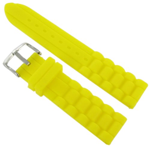 Milano 18mm Trendy Silicone Yellow Waterproof Replacement Watch Band Strap