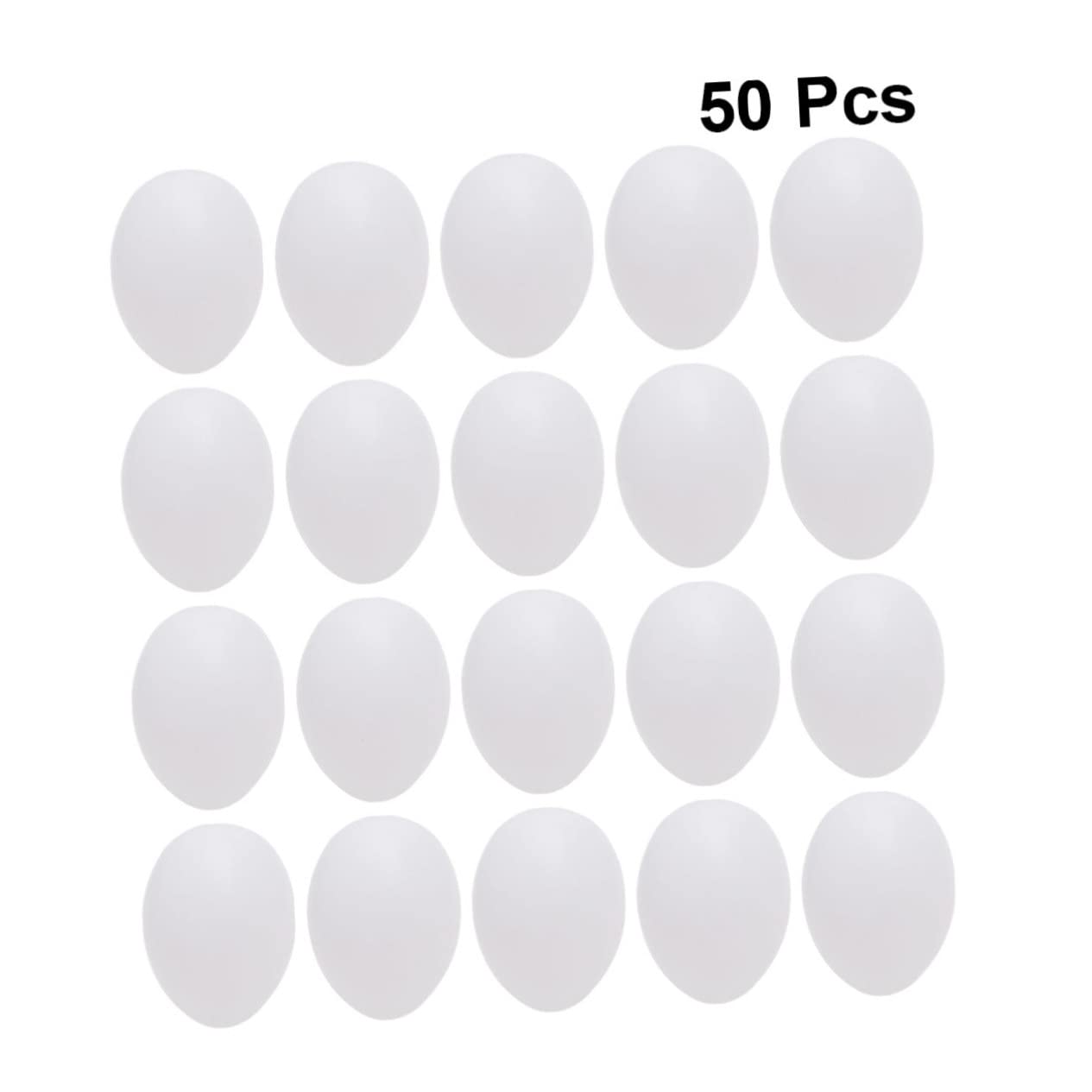 Ciieeo Uova Finte di Piccione Bianche 50 Pezzi per Decorazione DIY | Plastica Superficie Liscia, Design Simulazione Uovo, Adatte a Casa e Progetti Creativi