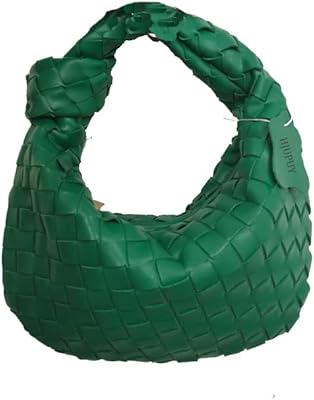 HJUPUY Women Fashion Designer Ladies Green Bag Bucket Purse Faux Leather