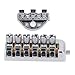 Irfora 6 String Headless Bridge Alloy Steel Guitar Bridge Replacement, Vintage Retro Appearance for Custom Guitar with Tremolo System Kit, Easy Installation Hardware