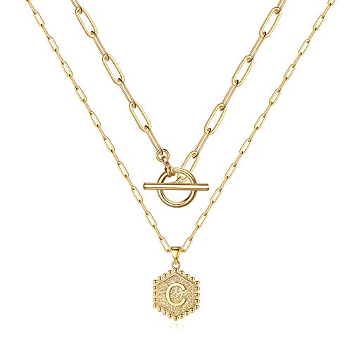 Choker en or 14K plaqué de style haute joaillerie avec initiale S