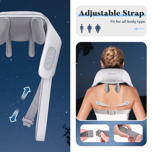 shiatsu neck and shoulder massager cordless neck and back massager with heat 4d deep tissue kneading massage pillow for shoulder back leg muscle pain relief gifts for mom woman dad men
