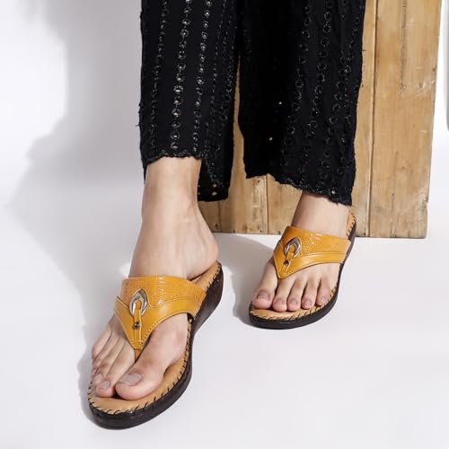 Image of TRASE Women's Flip-Flops & Slippers | Doctor Ortho Comfortable Chappal for Women & Girls | Light weight, Soft Footbed, Comfortable & Stylish | Diabetic & Orthopedic Footwear, Good for Knee & Foot Pain