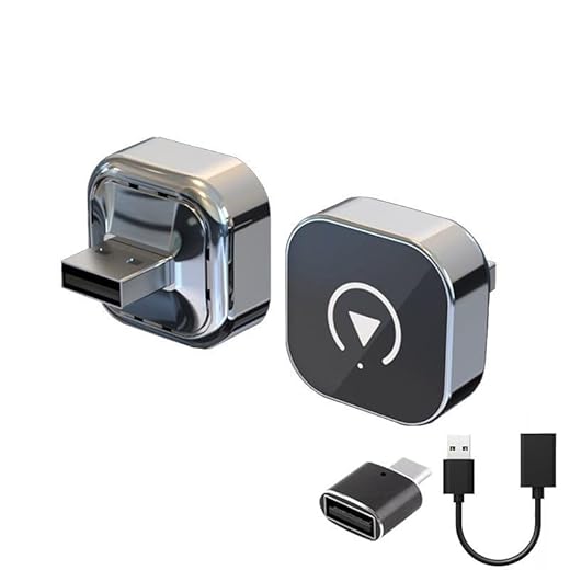 【Fast Connection,Low Latency】 2-in-1 Wireless CarPlay & Android Auto Adapter,Plug & Play Dongle,Wired to Wireless,Compact Design,Compatible with iPhone Android,USB/USB-C,Bluetooth 5.0,Auto Reconnect