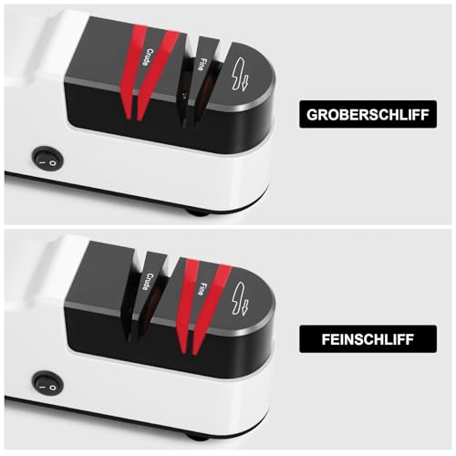 SOARFLY Messerschärfer Elektrisch, Messerschärfer Profi, Einfach Elektrischer Messerschärfer, Ergonomisch Messer Schärfer, Elektrische Messerschärfer für Raue und Feine, Ideal für Alle Messerarten
