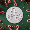 Grlifbaw Gingerbread Man Cookie Cutters Set - 3 Sizes Stainless Steel With Red Silicone Edge - View #2