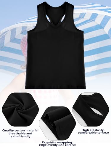Image of Geyoga 6 Pieces Girls Dance Tank Top Sleeveless Cami Racerback Crop Camisole Outfit for Ballet Athletic