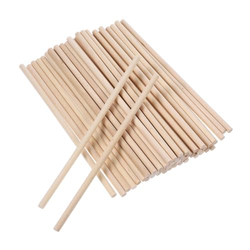 Alipis 200 piezas Palitos Madera sin Tratar para Manualidades DIY Varillas Redondas Naturales Lisas para Tartas y Proyectos Creativos