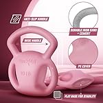 Yes4All Kettlebell, Strength Training Kettlebells for Women, Wide Multi-grip Textured Handle for Home Gym Exercises & Full Body Workout, Single 5–25 lb & Set of 10-15 lb - Image 5