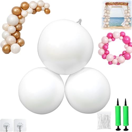 Reusable Balloon Garland Arch Kit Inflatable Balloon Arch Reusable Balloon Arch Inflatable 3/7 PCS Linked PVC Balloon Garland Easy Setup Party Decoration for Birthday Wedding (White 7 Balls)