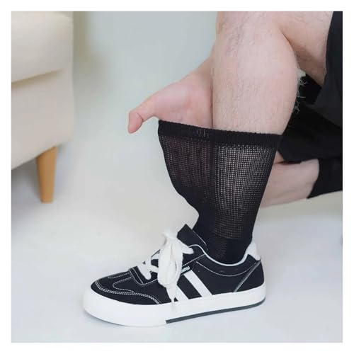 4 Pairs Non Binding Socks for Men Women Loose Fitting Socks Cotton Wide Top Socks Breathable & Moisture Wicking(Black-4 Pairs,L(43-46 11-13))2