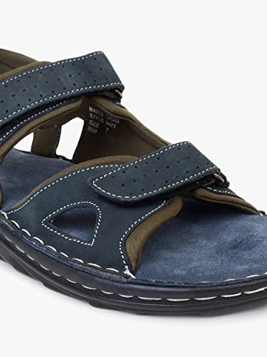 Image of MARDI GRAS Men Fashionable Genuine Leather Lightweight | Comfortable | Cushioned Insole | Slip Resisdent Sandal For Daily And Formal Wear 6477 (Color:-Navy, Size:-10)