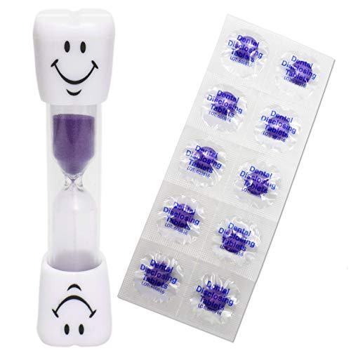 Smile Toothbrush Timer & 10 Disclosing Tablets (Purple)