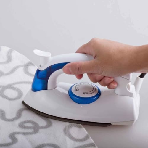 Image of Portable Travel Garment Steamer Iron for Clothes Mini Dry Steam Iron with Temperature Lightweight Compact for Home Office Travel Suitable for Cotton Polyester Silk Light Fabrics White & Blue