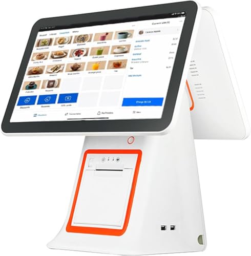 WEIMILOR Caisse enregistreuse Tactile Double écran 15,6 Pouces, système POS pour Petites Entreprises, imprimante Thermique 58 mm intégrée, Caisse enregistreuse...