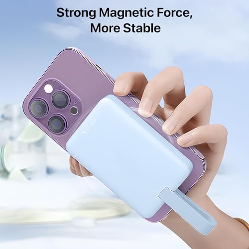 Image of DR VAKU 10000mAh Magnetic Wireless Power Bank for iPhone 17 /16 /15 /14 /13 Series iWatch & Airpods 15w Magsafe & 22.5w PD with L Cable Fast Charging (Input & Output) Lithium Polymer Battery