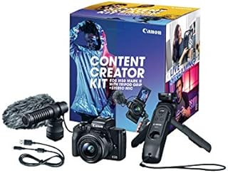 Canon EOS M50 Mark II Content Creator Kit, Mirrorless 4K Vlogging Camera Kit Includes EF-M 15-45mm Lens, Tripod Grip, Stereo Microphone