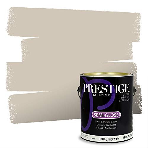 PRESTIGE Paints E500-P-SW7036 Exterior Paint and Primer in One, 1-Gallon, Semi-Gloss, Comparable Match of Sherwin Williams Accessible Beige, 1 Gallon, SW271-Accessible
