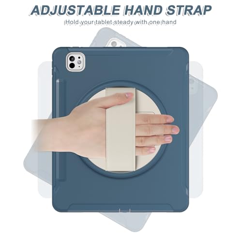 Funda para iPad Pro 11 M5 M4 con protector de pantalla y soporte giratorio de 360 grados 4