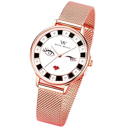 KFJHD Watches Welly Merck Reloj for Mujer Casual Simple Starry Women's Reloj de Cuarzo Impermeable Reloj del Estudiante Reloj de Estudiante Regalo de la Novia (Color : A02) Cover