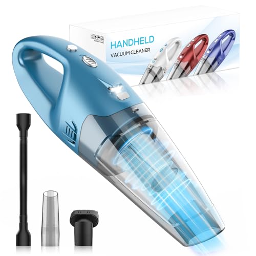 YOOHI Handheld Vacuum Cordless Rechargeable – 6000Pa Mini Hand Held Vacuum, LED Light, 20–25 Mins Runtime, USB Charging, 500ML Cup – Lightweight Small Vacuum Cleaner Cordless for Car/Office/Home