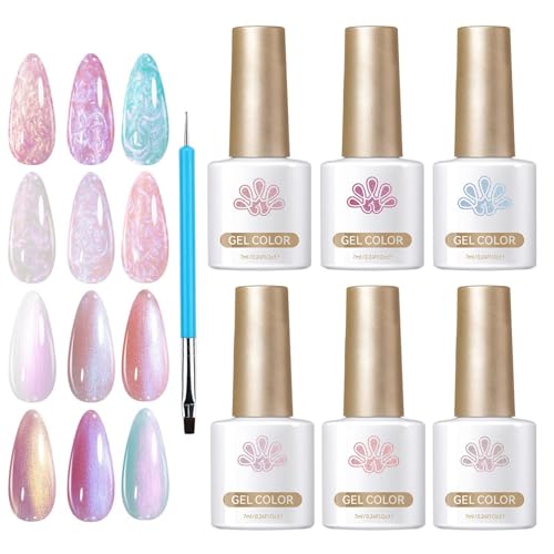 Vernis à ongles anti-écaillement : solution gel durable 6 couleurs et top coat