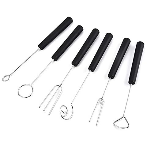 Juego de 6 tenedores de acero inoxidable para fondue de chocolate Cover