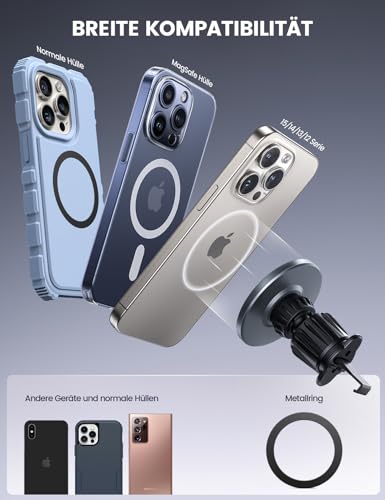 Lamicall Handyhalterung Auto für MagSafe Autohalterung - [2026 HD-Glas-Platte] Stark Magnetische Handyhalter Auto Lüftung, KFZ Handy Halterung Magnet für iPhone 17 16 15 14 13 Pro Max, Alle Smartphone 3