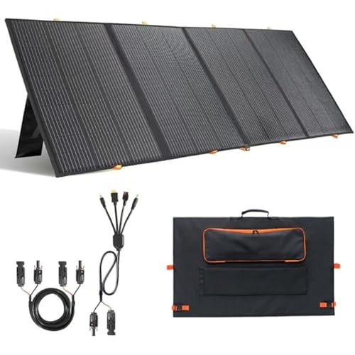LUKOVEE Panel solar portátil de 400 W para central eléctrica, Panel solar plegable para generador solar, cargador...