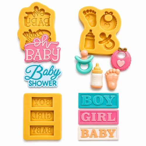 Toni Crafty baby shower chocolate molds 3 pieces baby shower molds Baby Mold wax melt molds candle mold gender reveal chocolate molds. small molds.