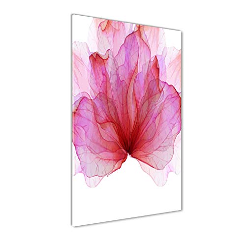 Tableau fleur rose Tulup 70x140 cm en verre trempé