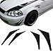 Front Bumper Lip Compatible With Universal, Unpainted Black PU Splitter Fins Body Spoiler Canards Valence Chin by IKON MOTORSPORTS