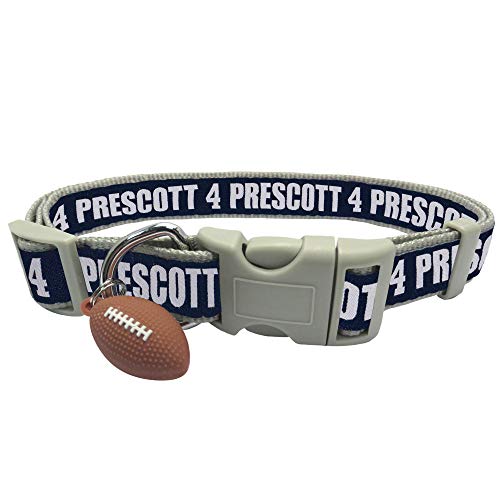 Image of Pets First NFLPA Dog Collar - DAK Prescott #4 Pet Collar - NFL Dallas Cowboys Adjustable Dog Collar, Large