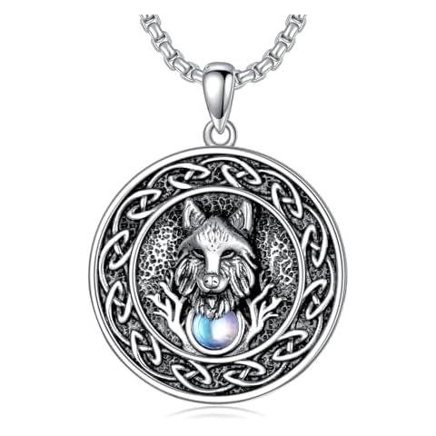 ROMANTICWORK Sterling Silver Wolf Necklace Cover